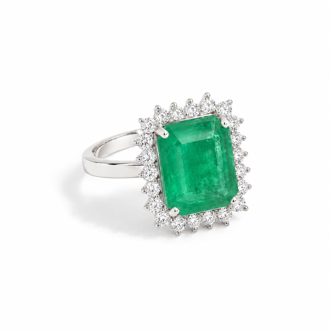 Anel Esmeralda Emerald com Diamantes