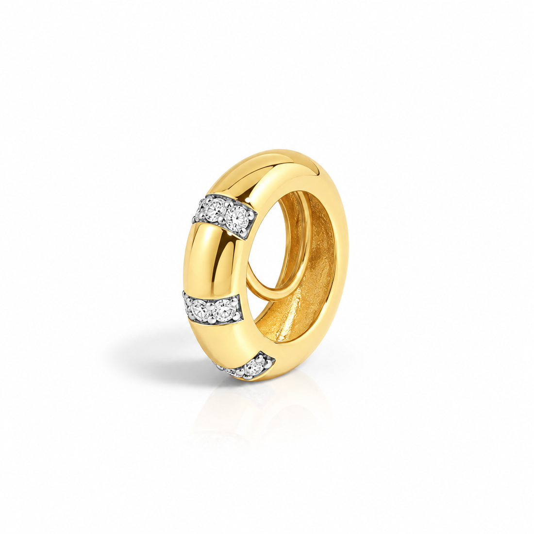 Pingente Separador Circular com Diamantes Brancos