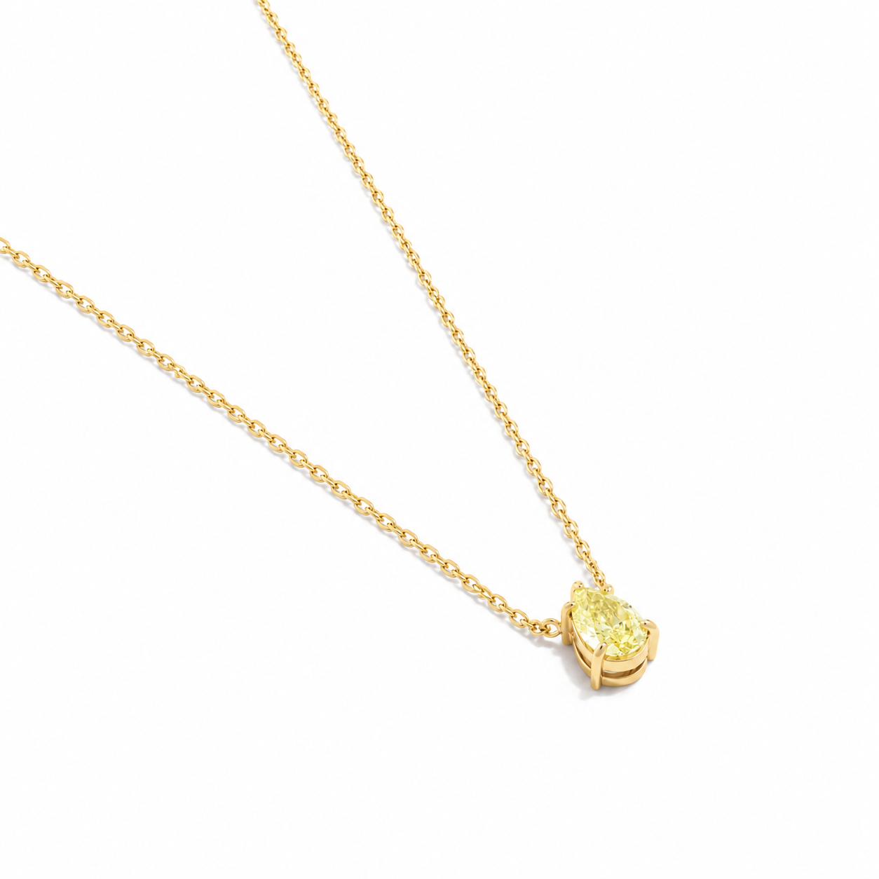 Colar Ponto de Luz Fancy Yellow Gota