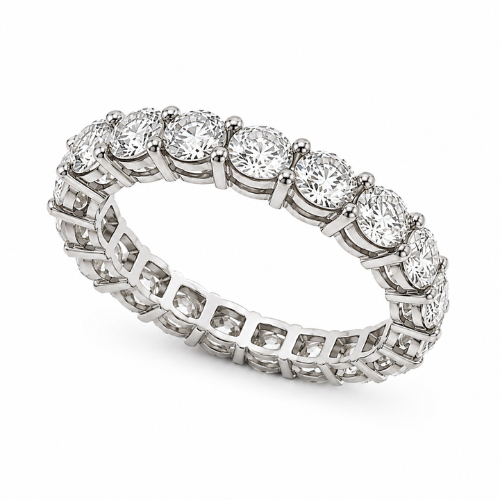 Aliança Inteira Diamantes Brancos