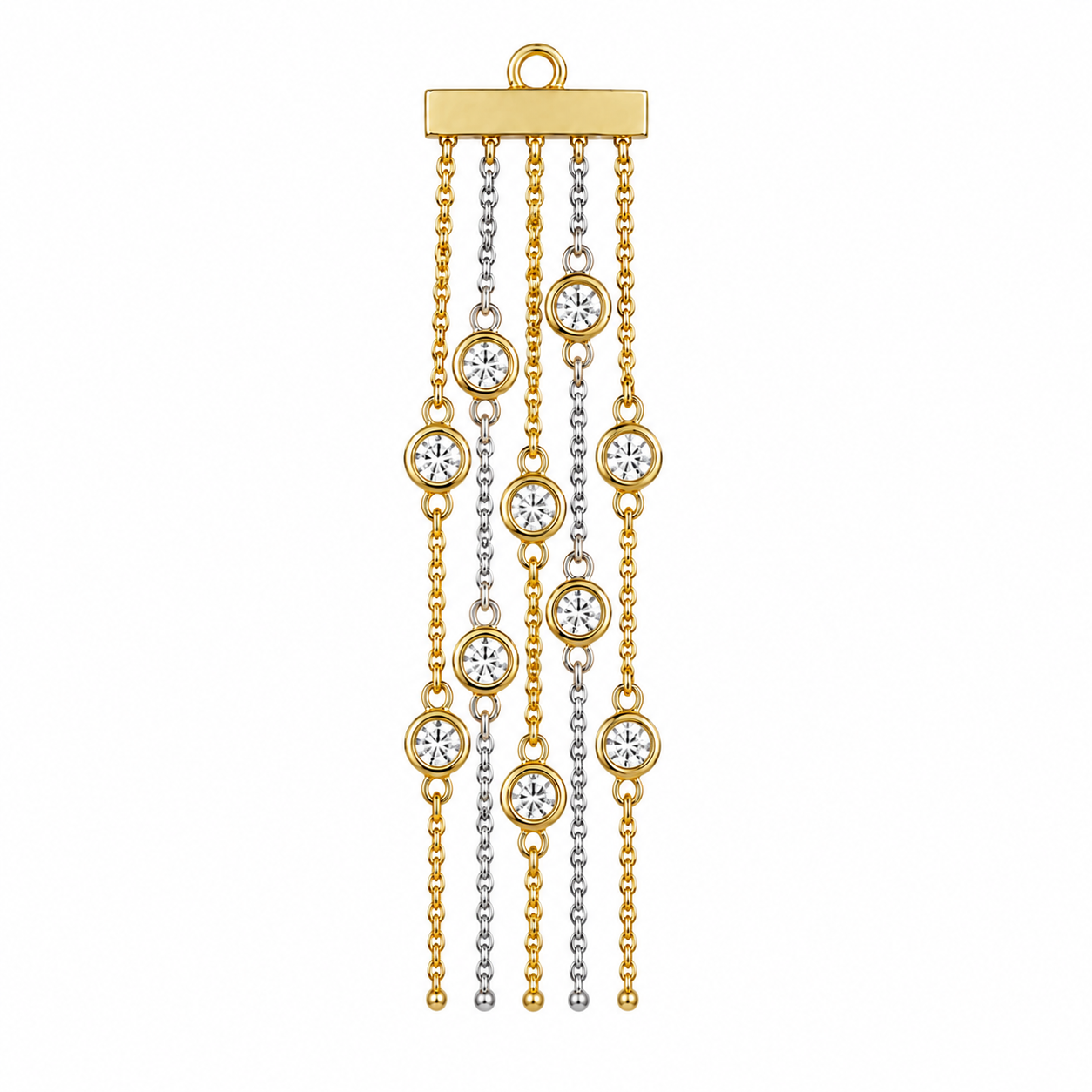 Pé de Franja 3cm com Diamantes