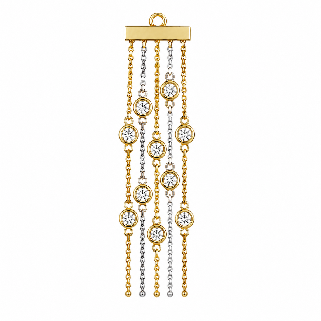 Pé de Franja 3cm com Diamantes