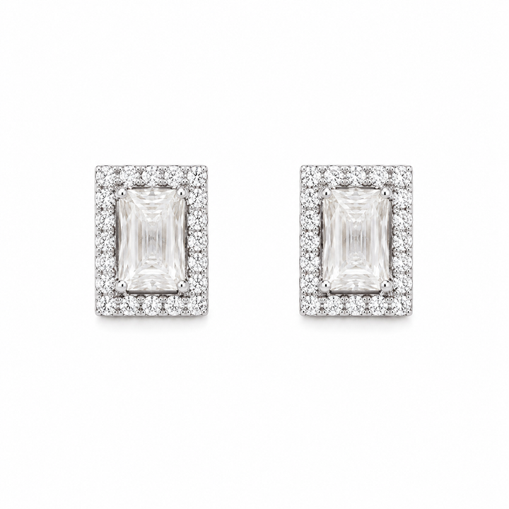 Brinco Solitário Diamante Branco Radiant 1 ct cada pé