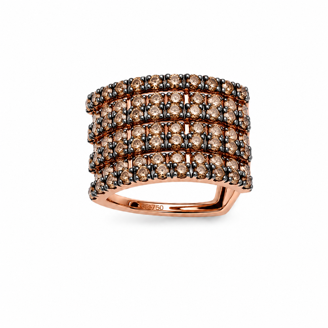 Piercing Tubular com Diamantes Brown