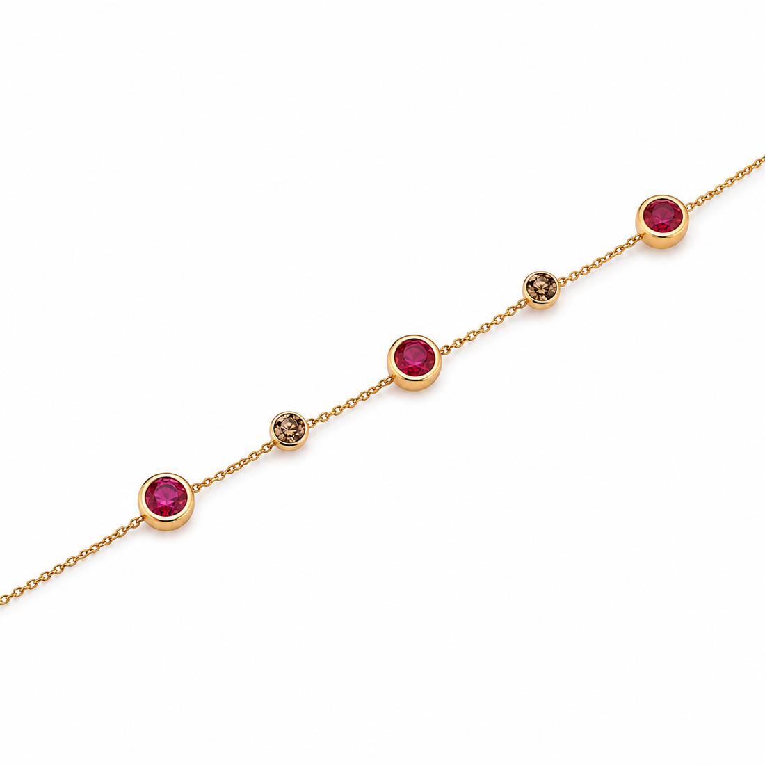 Pulseira com Rubi e Diamantes Brown