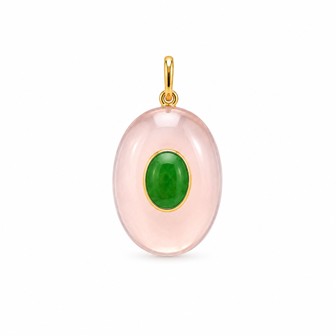 Pingente Quartzo Rosa e Jade