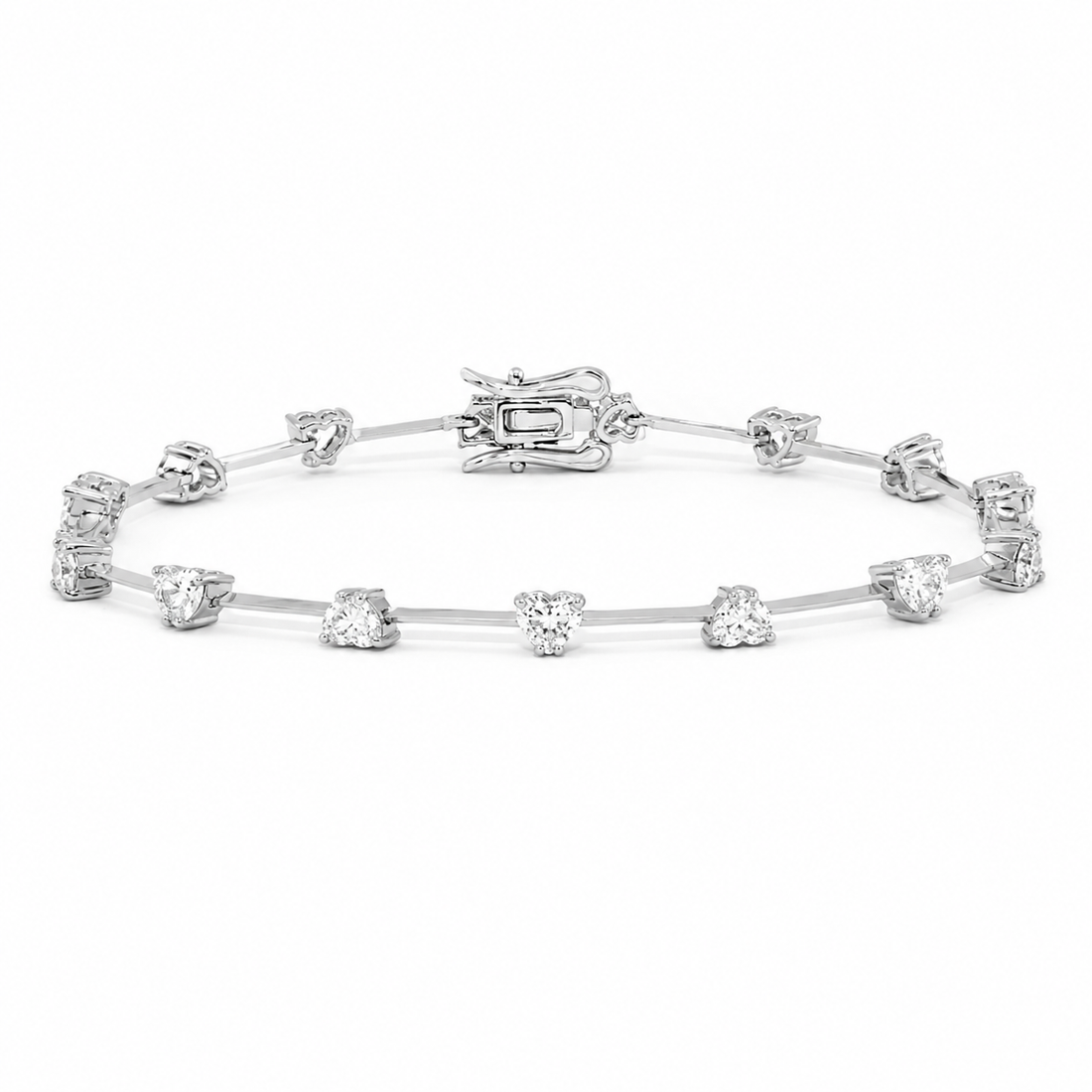 Pulseira Riviera Faca com Diamantes Coração
