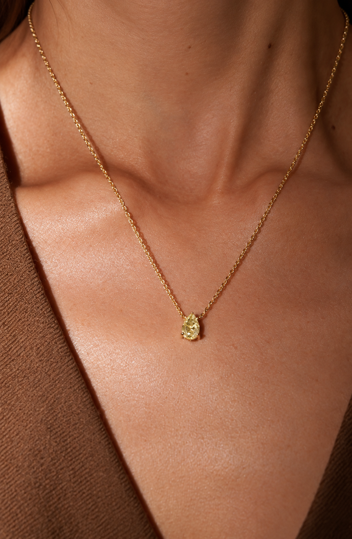 Colar Ponto de Luz Fancy Yellow Gota