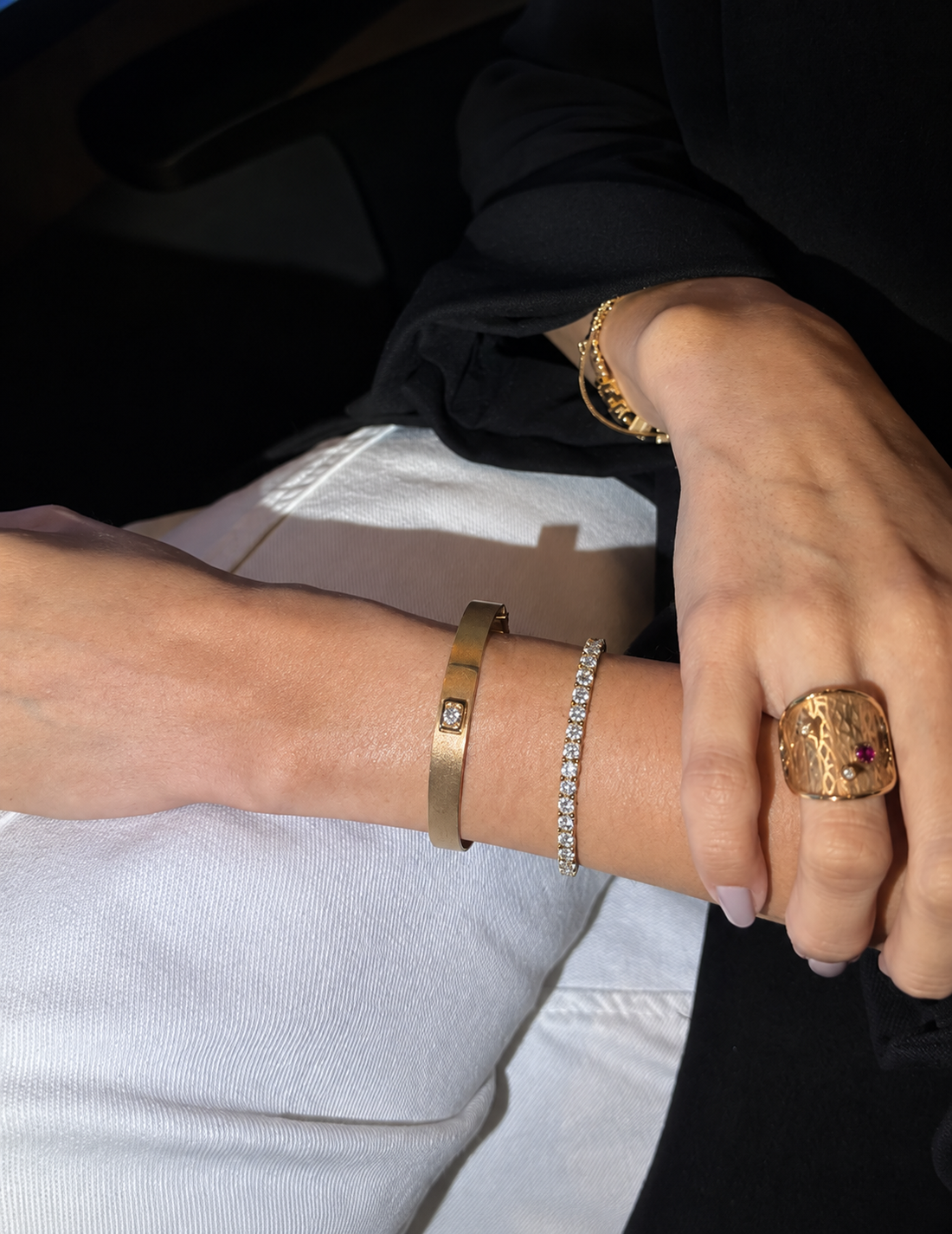 Bracelete com Diamante Baguete