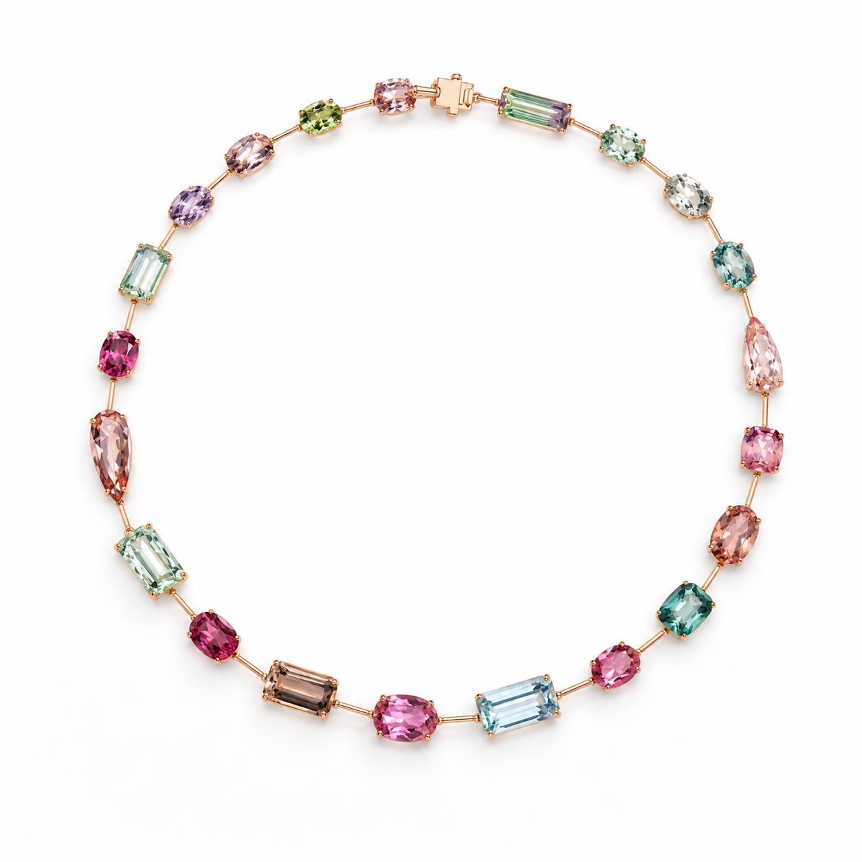 Colar Turmalinas Coloridas 110ct