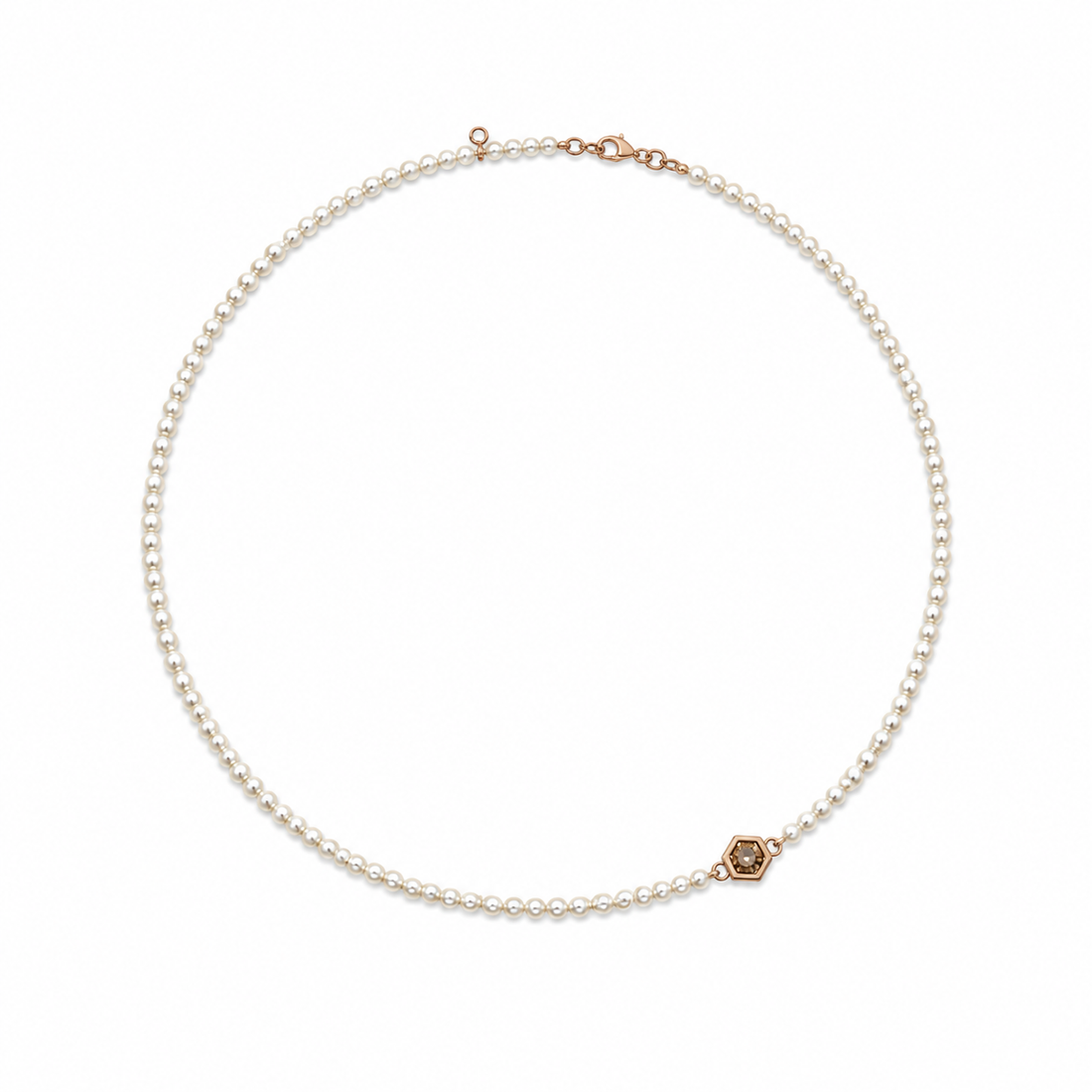 Choker Pérola Colmeia Diamante Brown 30 Pontos