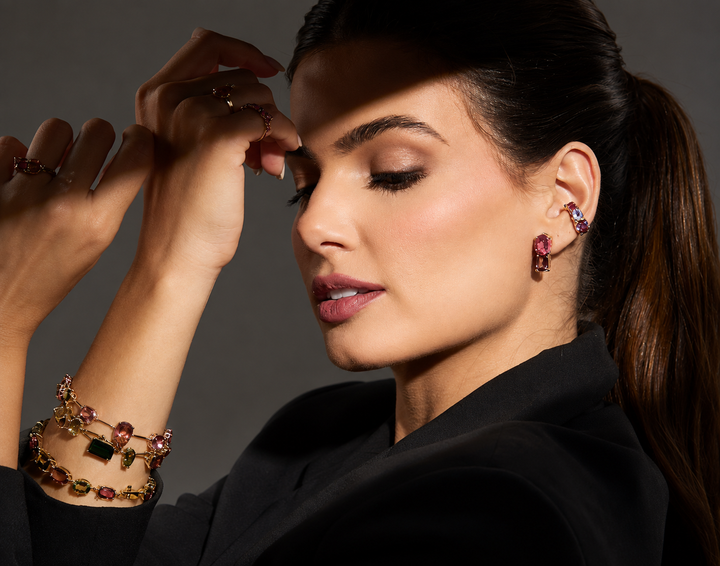 Piercing Ametista Tanzanitas e Turmalina Rosa