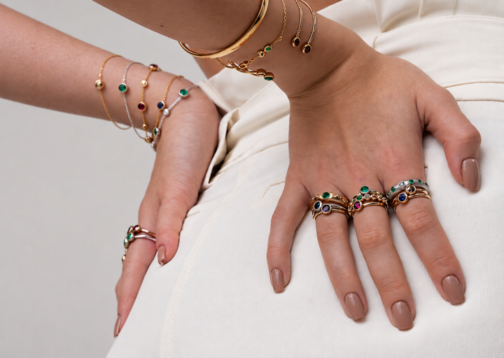 Pulseira com Esmeralda e Diamantes Brancos