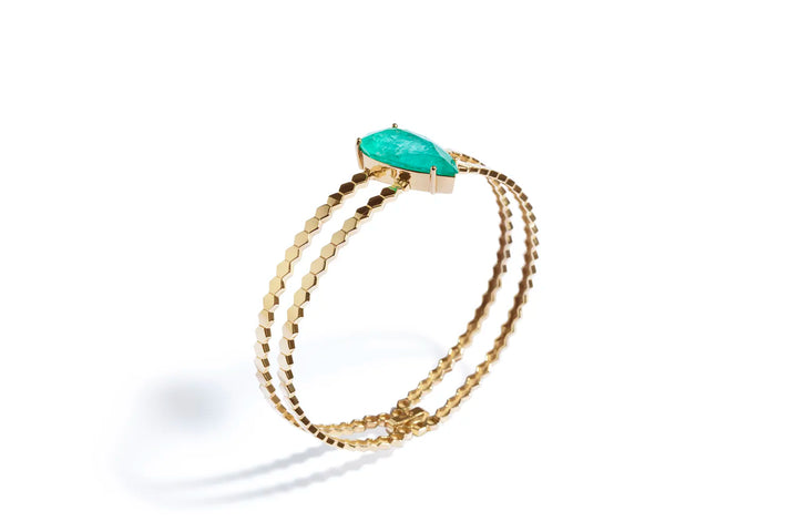 Bracelete Colmeia Gota de Esmeralda 7ct