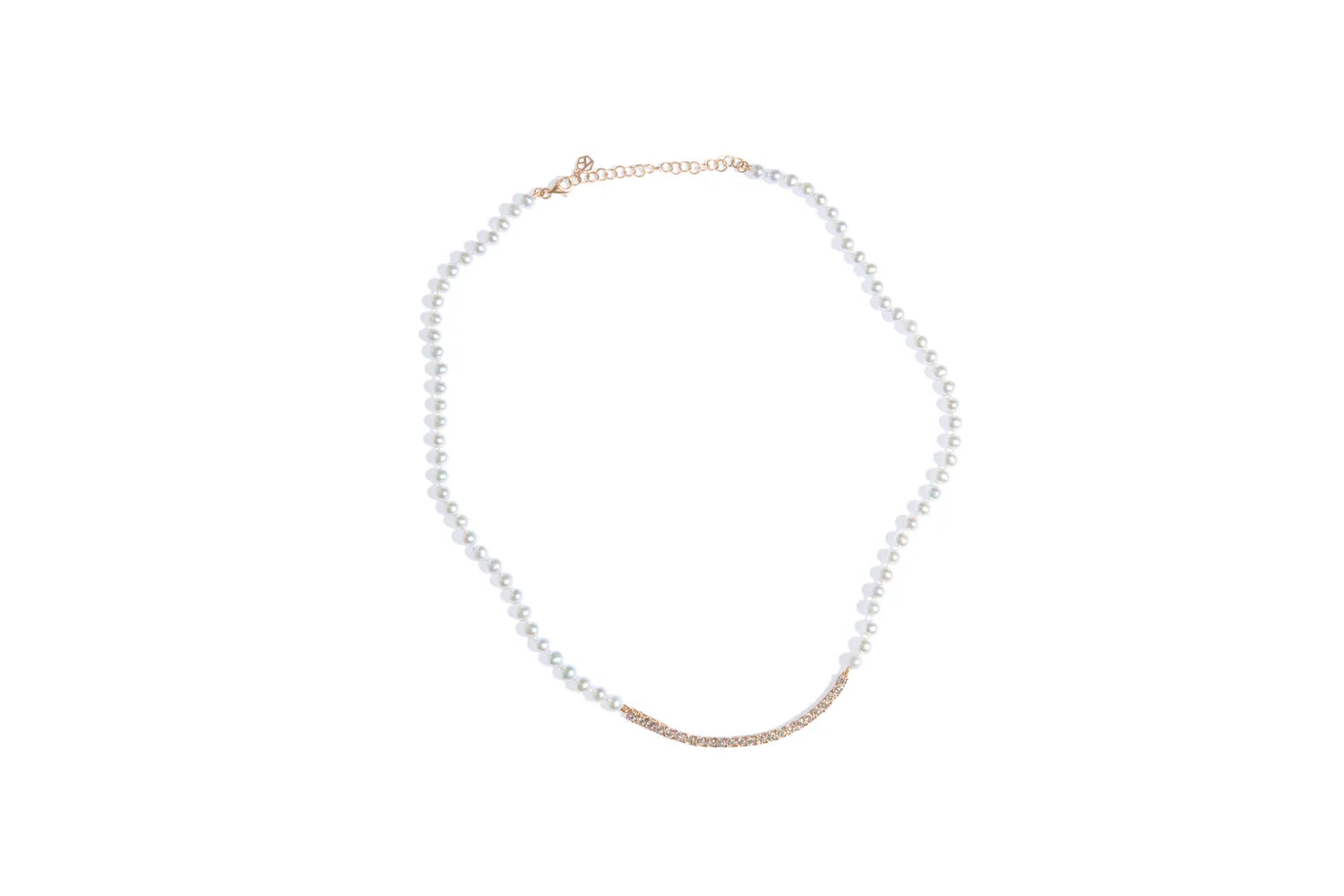 Colar Perola com Riviera Diamante Brown