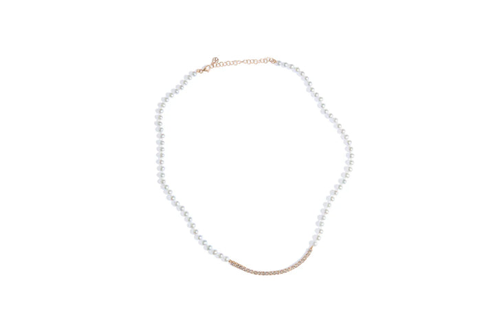 Colar Perola com Riviera Diamante Brown