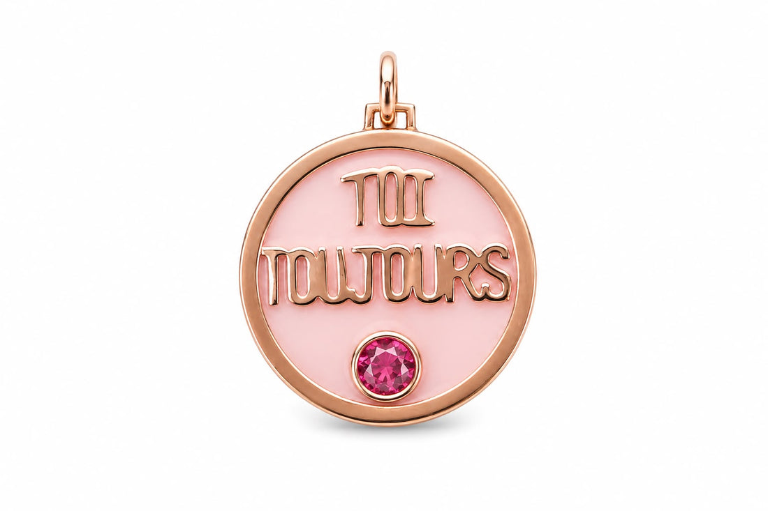 Pingente TOI TOUJOURS - Opala Rosa E Turmalina Rosa