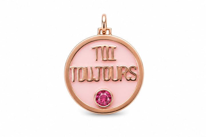 Pingente TOI TOUJOURS - Opala Rosa E Turmalina Rosa