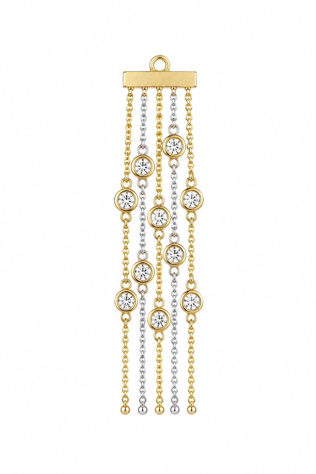 Pé de Franja com Palito 3cm e Diamantes Brancos