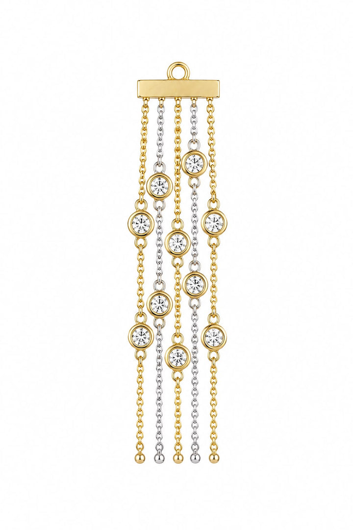 Pé de Franja com Palito 3cm e Diamantes Brancos