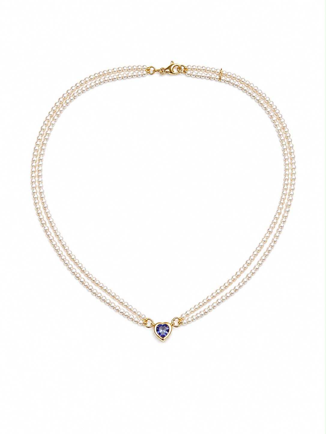 Choker Pérolas e Tanzanita de Coração