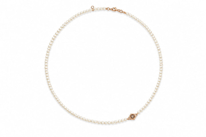 Choker Perolas Colmeia Diamante Brown 30 Pontos